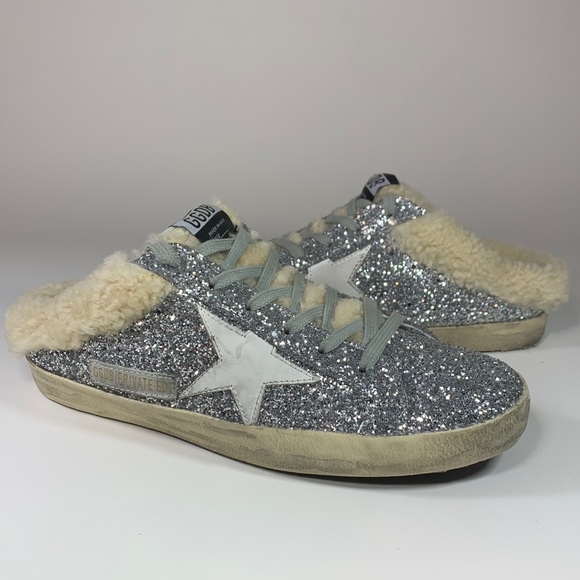 sabot superstar genuine shearling slide sneaker